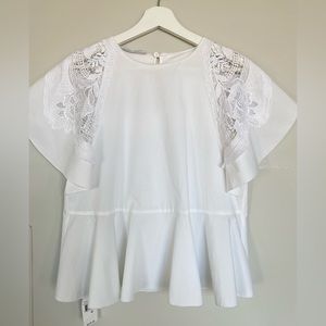 Alberta Ferretti white short sleeves top blouse. Size 4